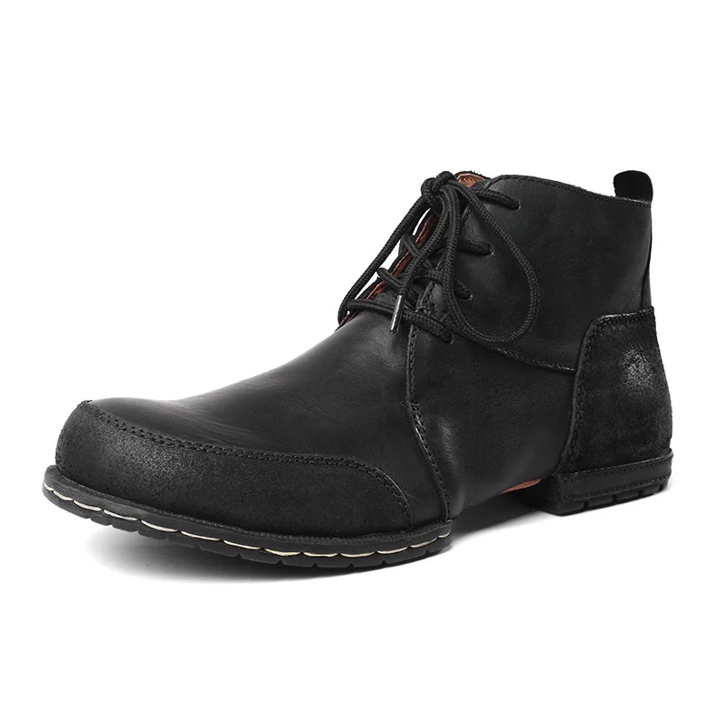 

Classic Mid-top Men's Boots Motorcycle Boots Boots Black Retro Boots