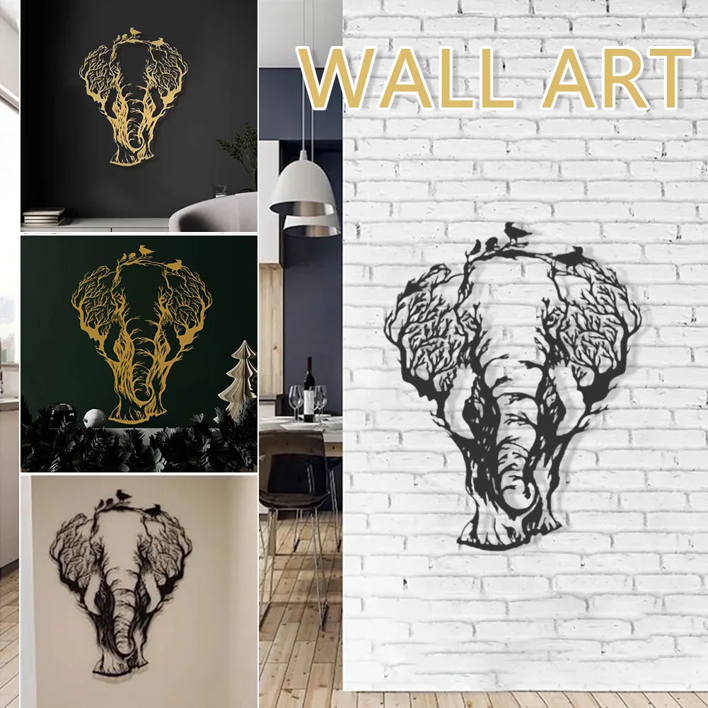 

New Acrylic Elephant Decor Wall Mounted Tree And Birds Ornament For Home Living Room Mother's Day Wall Art Decor Lightweight