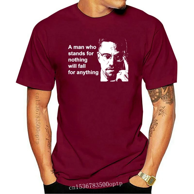 

Mens Clothes Malcolm X Man Quote Men'S T-Shirt - Black Panthers Civil Rights Full-Figured Tee Shirt