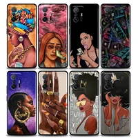 phone case for xiaomi mi 12 12x 11 11x 11t x3 x4 nfc m3 f3 gt m4 pro lite ne 5g silicone case cover african gir art diyl