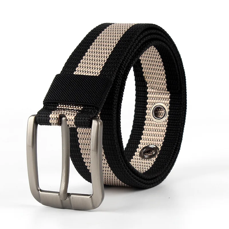 High Quality Men And Women'S Alloy Needle Buckle Nylon Woven Belt Outdoor Leisure Youth Tactical Military Training Cargo Belt A8