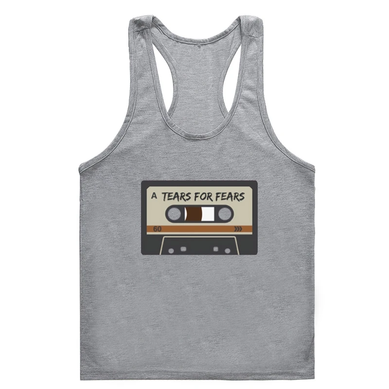 Футболка мужская с принтом слезы за страх, удобная свободная майка без рукавов, топ для спортзала, лето