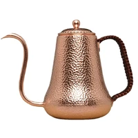 beautiful teapot copper coffee pot metal kettle vintage chines tea set with braided handle water jug handmade tea service gift