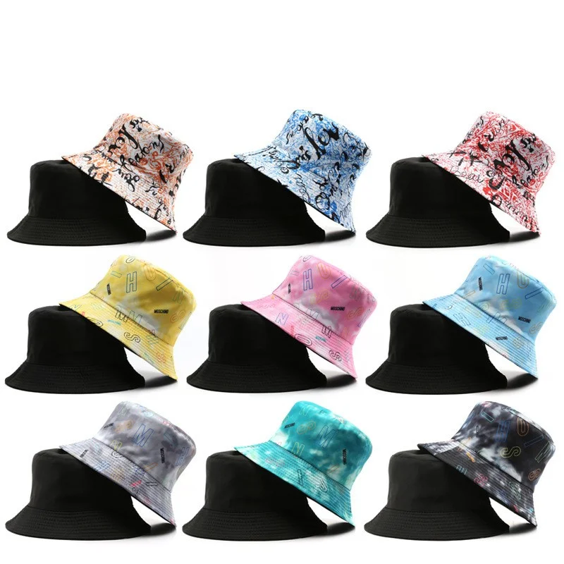 

Панама женская с двухсторонним принтом, шляпа рыбака с граффити, пляжная шляпа от солнца для отдыха и отдыха