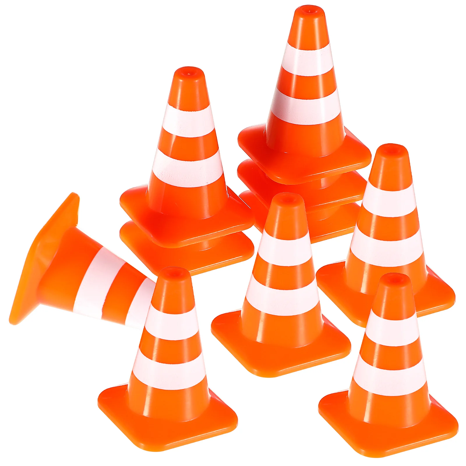 

10 Pcs Toy Road Sign Miniatures Traffic Cones Models Signs Small Toys Conical Plastic Kids Child