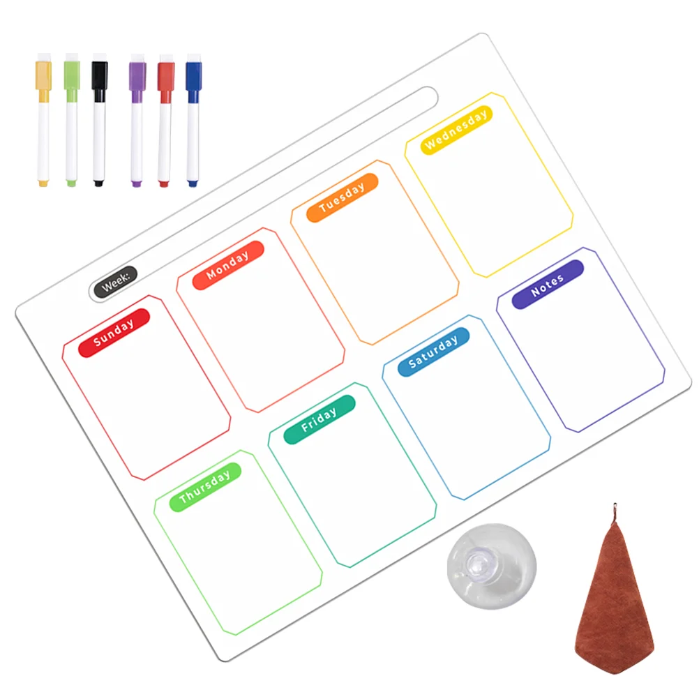 

Weekly Fridge Planner Magnetic Calendar Board Whiteboard Menu Meal Refrigerator