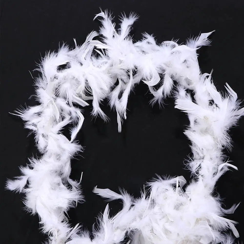 

Tree Turkey Chandelle Fluffy Shawl Scarf White Feather Boa Dress Up Costume Christmas Decoration Ribbon Garland
