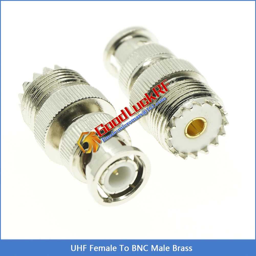 

BNC Q9 To UHF PL259 SO239 Cable Connector Socket BNC Male to UHF Female Jack Nickel Plated Brass Straight Coaxial RF Adapters
