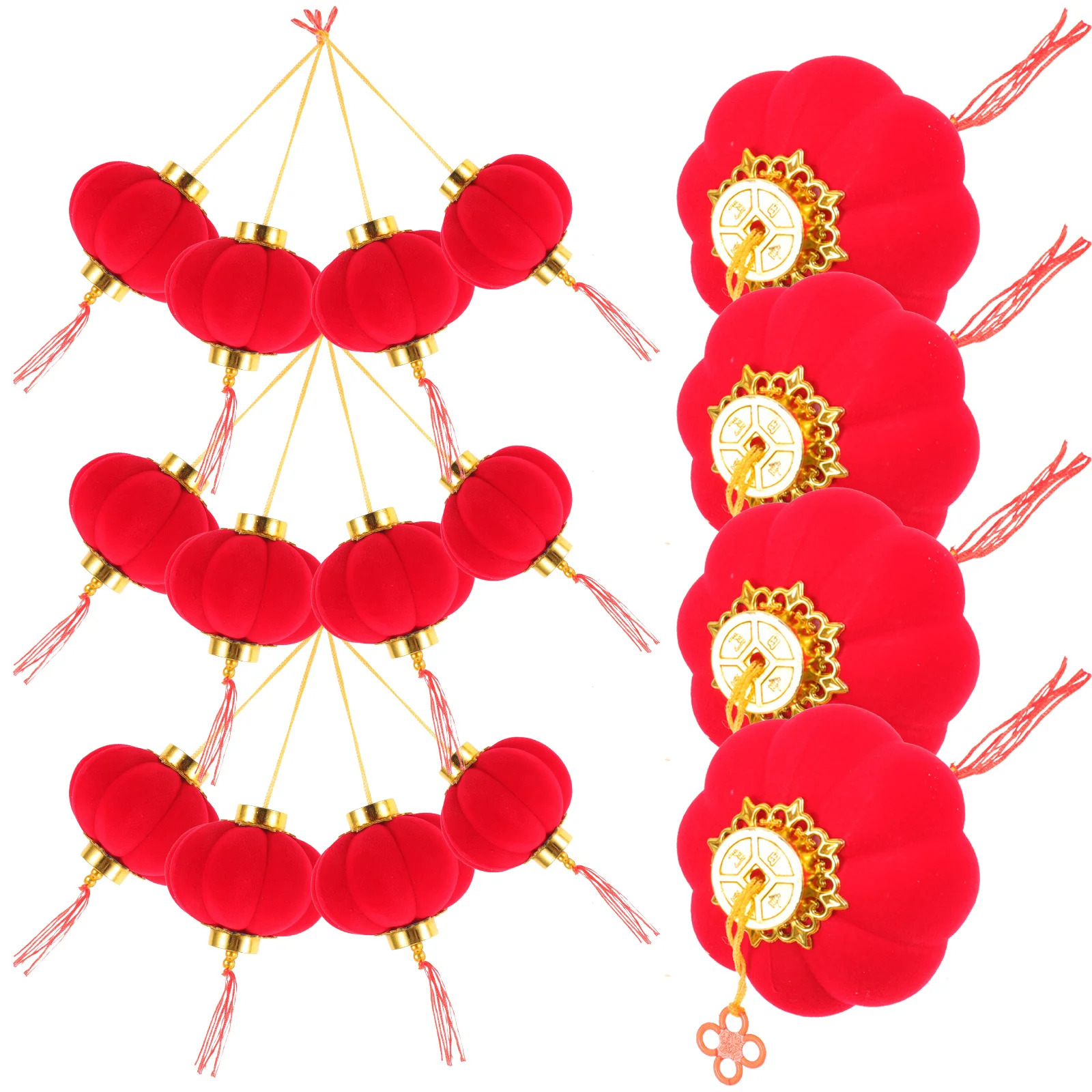 

Lanterns Chinese Decoration Year New Hanging Lantern Festival Ornament Decorative Spring Mini Tree Car Paper Decorations Party
