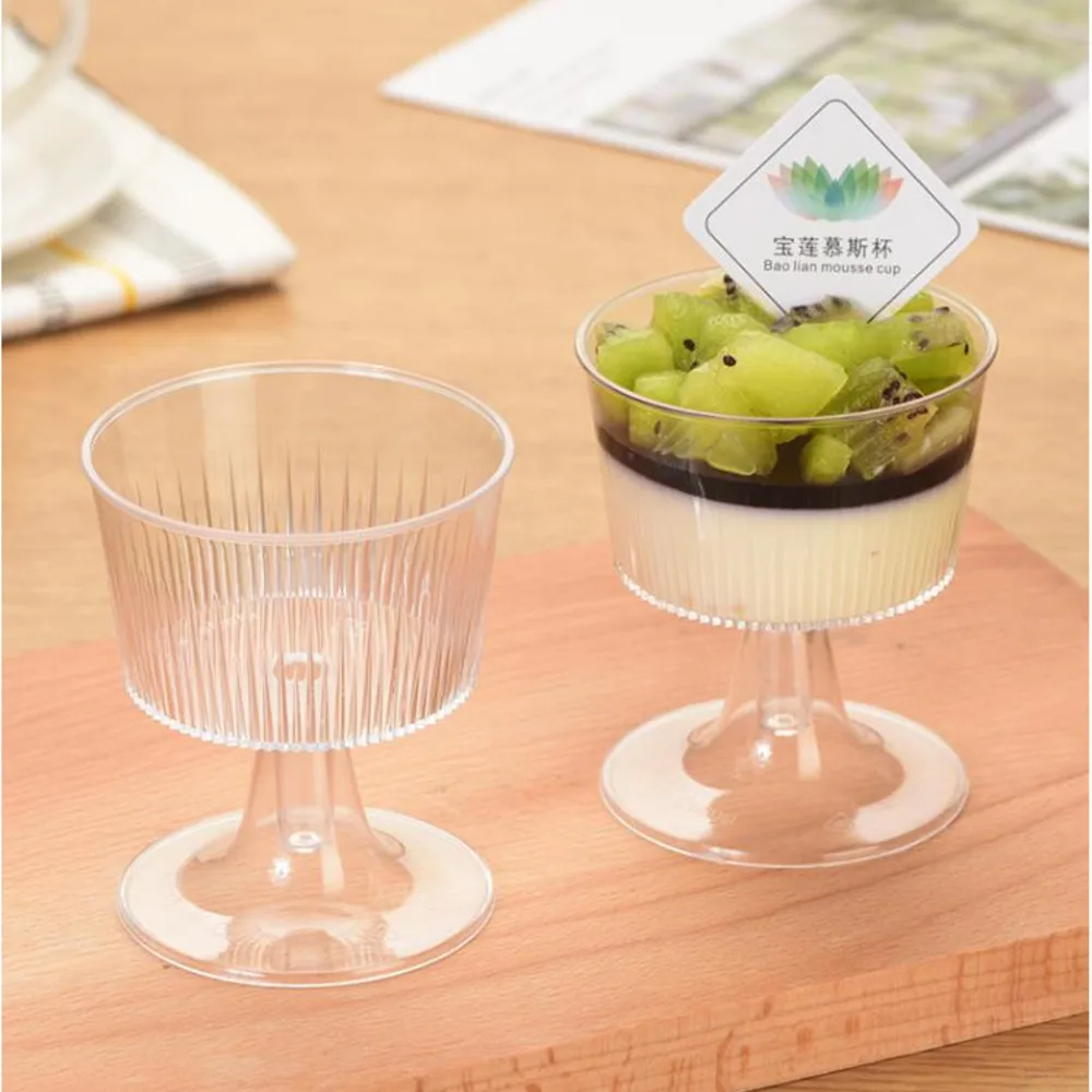 

Clear Transparent Dessert Pudding Bowl Ice Cream Cup For Birthday Party Holiday Dinner Disposable Tableware Tazon De Pudin