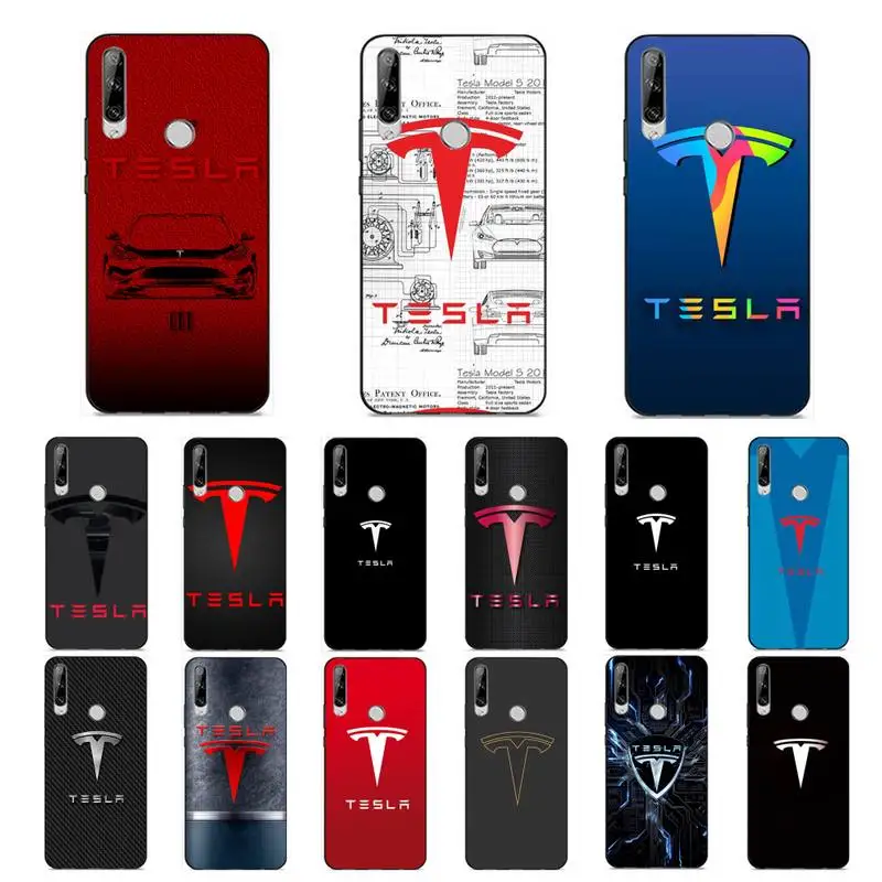

New Energy Car Tesla Logo Phone Case for Huawei Y 6 9 7 5 8s prime 2019 2018 enjoy 7 plus