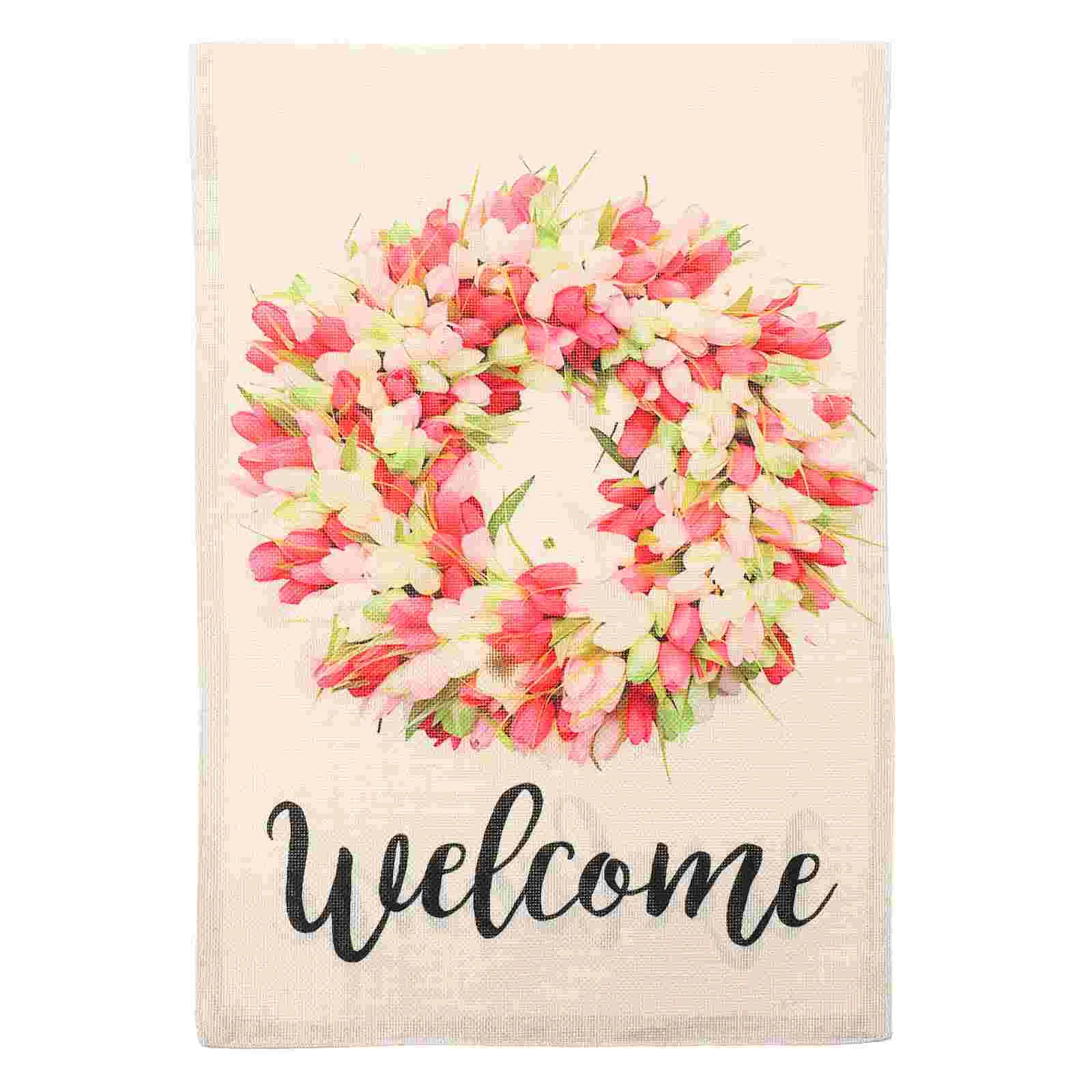 

Flag Garden Welcome Yard Flags Summer Spring Sign Flax Outdoor Floral Decor House Farmhouse Banner Hanging Double Sided Seasonal