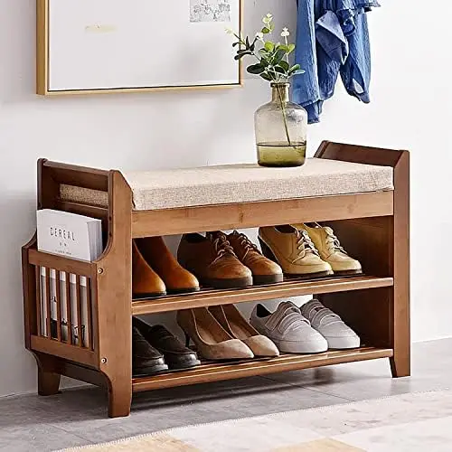 

Shoe Bench, Unique Double Layer Design, Some Single Layer Can Hold Longer Boots, Strong and Easy to Clean, Can Hold 440 LBS, fo