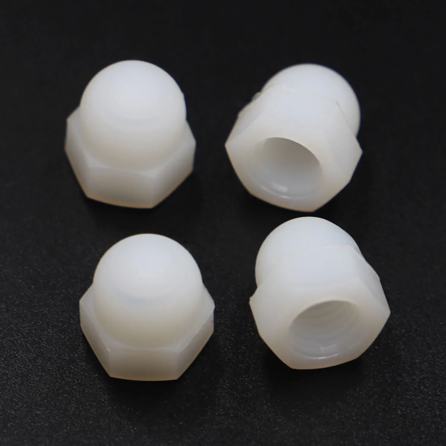 DIN1587 Nakrętki z białego nylonu tworzywa sztucznego Ozdobna osłona Półokrągła nakrętka żołądź M3 M4 M5 M6 M8 M10 M12