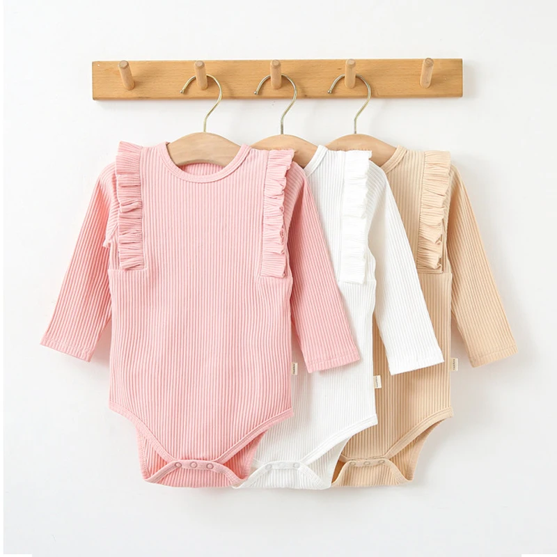 2022 Baby Romper Cotton Baby Girl Clothes Long-sleeved Baby Clothing With Handband Spring Summer Ropa Bebe 0-24M