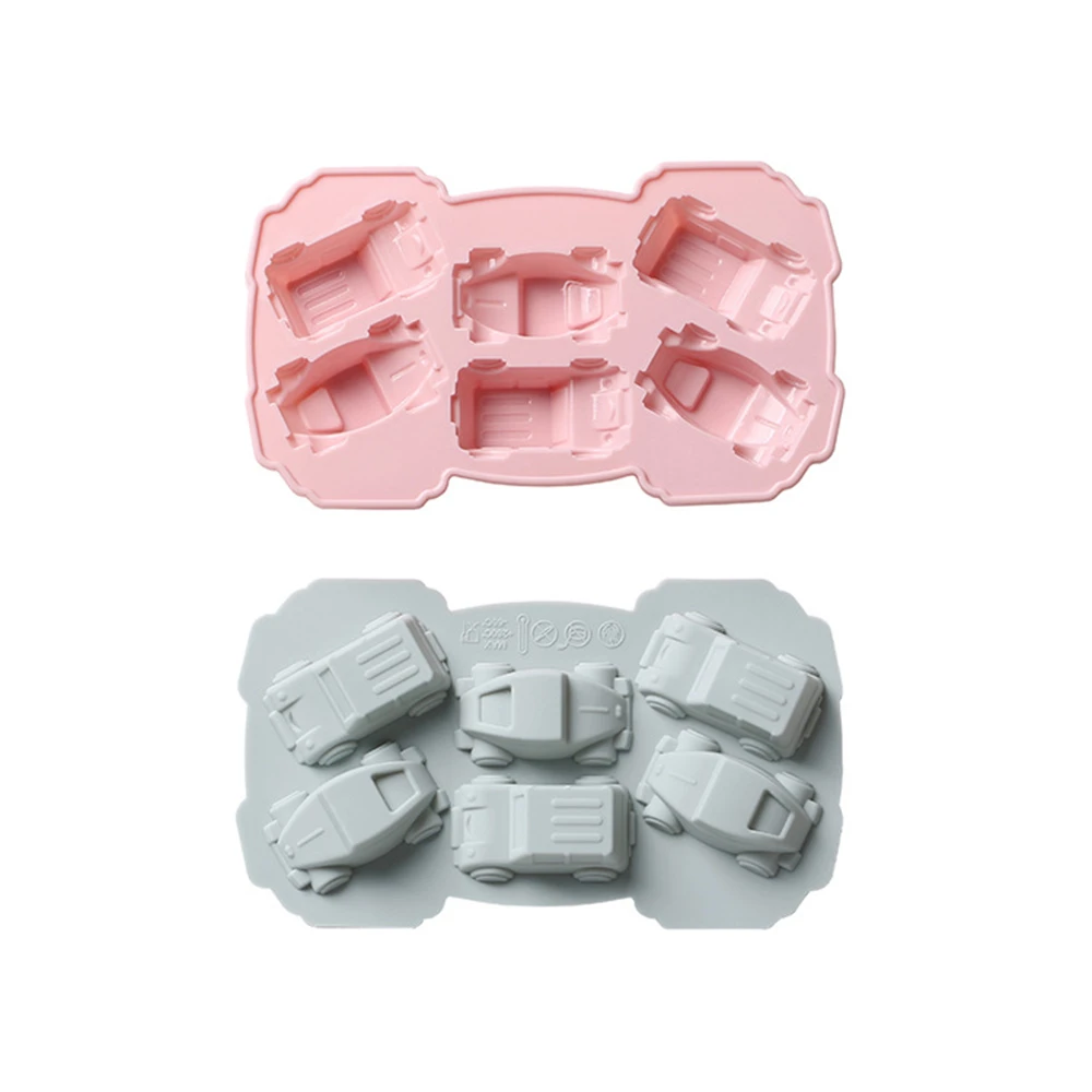 

Creative Cake Chocolate Silicone Mold Kitchen Accessories Tools 3D Car 6 Cell Cartoon DIY Household Baking Ice Tray Dessert Tool