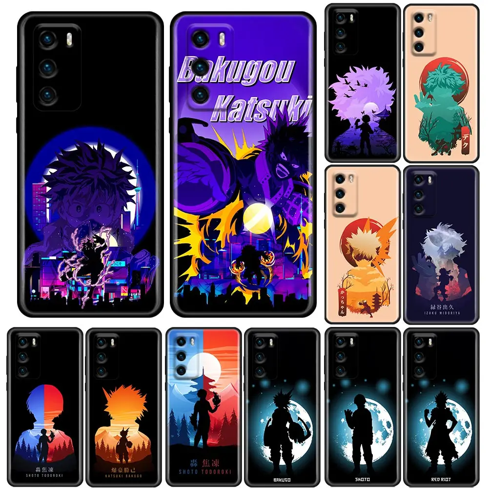 

My Hero Academia Comic Anime Phone Case For Huawei P50 P50E P40 P30 P20 P10 Smart 2021 Pro Lite 5G Plus Cover Fundas Coque Shell