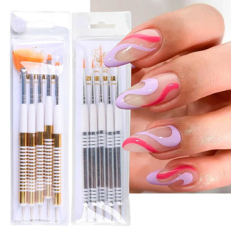 

Nail Art Brush Set Manicure Tools Gradient Gel Nail Polish Builder Drawing Carving Ombre Brushes French Nail Design Painting Pen
