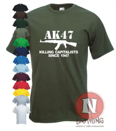 

AK47 t-shirt funny political cool retro rude Soviet Union USSR Tshirt