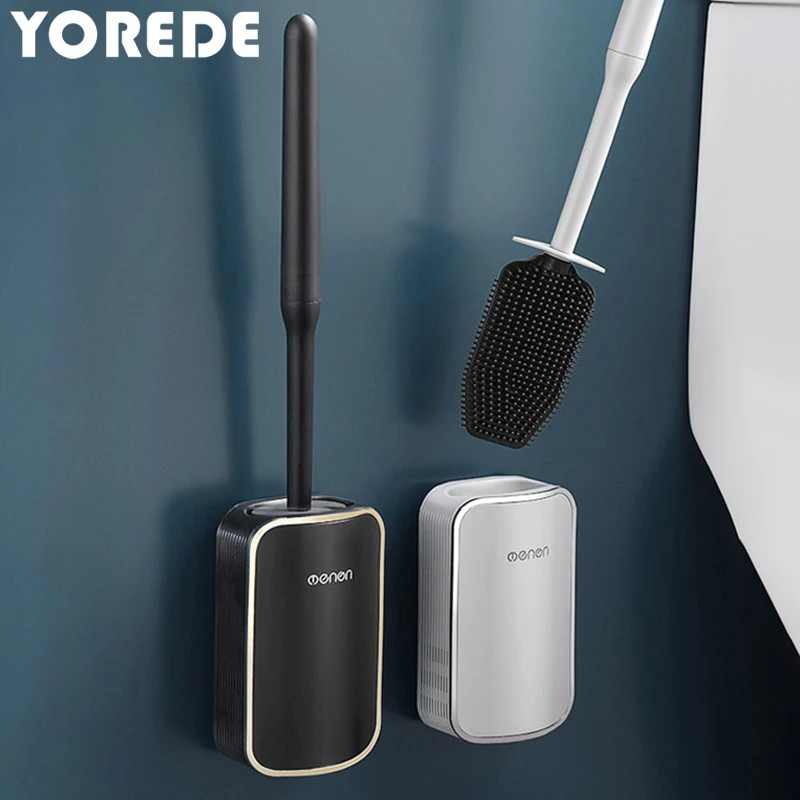 

YOREDE Silicone Brush For Toilet WC Cleaner Brush Hanging Toilet Brush Household Cleaning Tools For Bathroom Accessories Sets