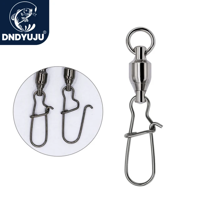 DNDYUJU 10pcs Stainless Steel Fishing Connector Swivels Line Clip Lock Carabiners Fishing Fastener Snaps Tools for Fishing 1