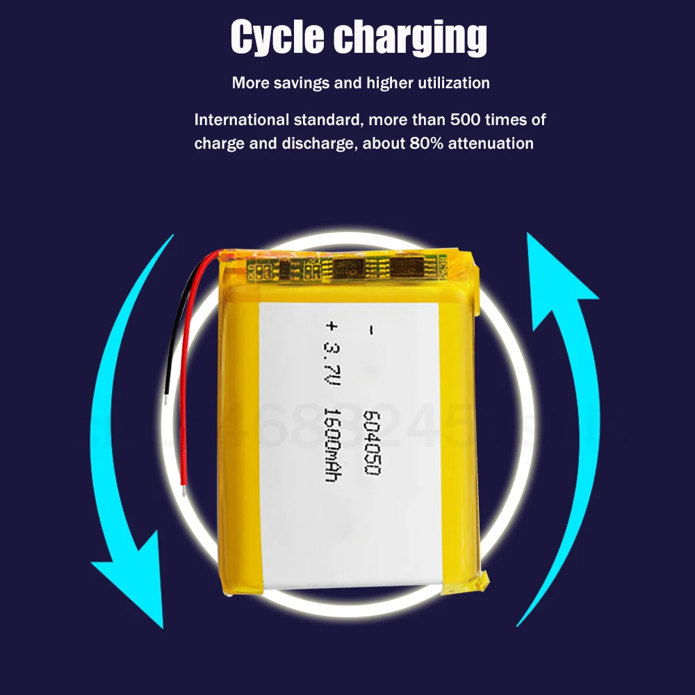 Литий-полимерный перезаряжаемый аккумулятор для MP4 DVD GPS 1 шт. 604050 3 7 в 1600 мАч