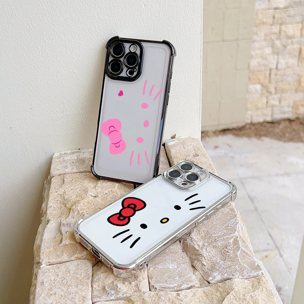 Cute Cartoon H-Hello K-KittyS Bow Phone Case For Vivo Y77 Y38 Y36 Y50 Y28 Y27 Y17 Y16 Y15s V29e V27 V25 V23 S15 5G Armor Cover