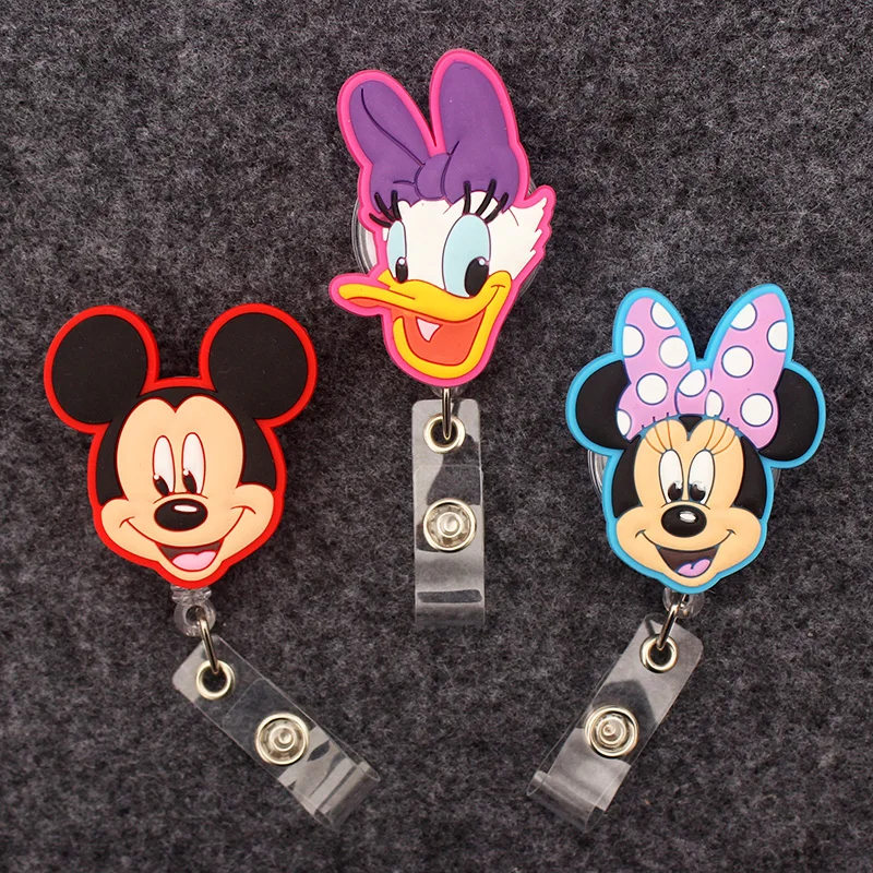 

Mickey Minnie Donald Daisy Badge Reel Nurse Workers Enfermera ID Holder Girl Boy Retractable Name Card Holder Accessory