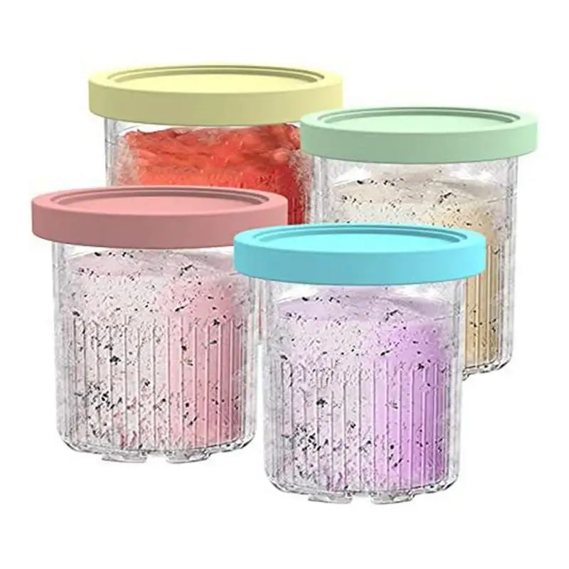 

Ice Cream Pints 4Pcs Ice Cream Pints Cups For Making And Storing Ice Cream Milkshake 4pcs Ice Cream Storage Containers With Lids
