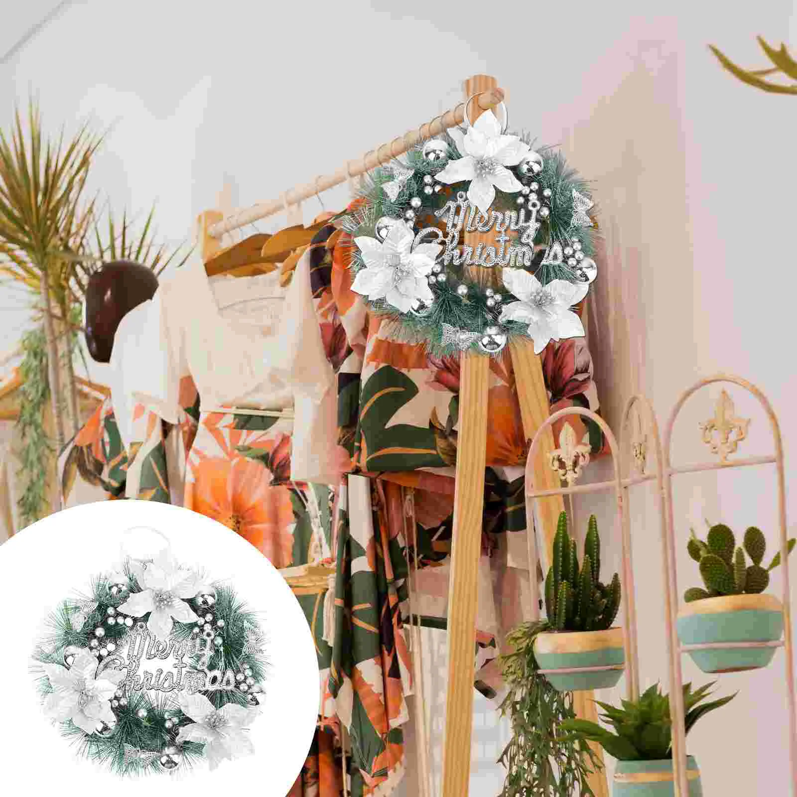 

Christmas Wreath Xmas Pine Garland Flower Garlands Pendant Pvc Stylish Door