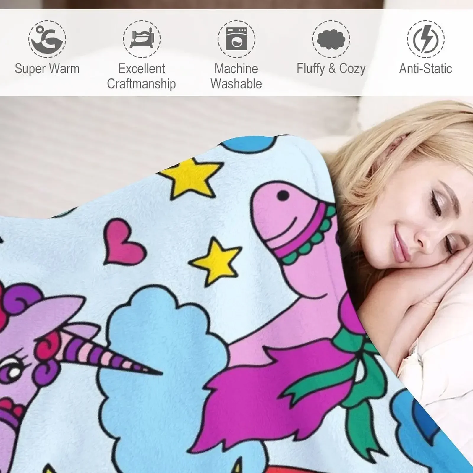 Единороги и Радуга | Волшебный единорог Детское одеяло Свободные фланелевые