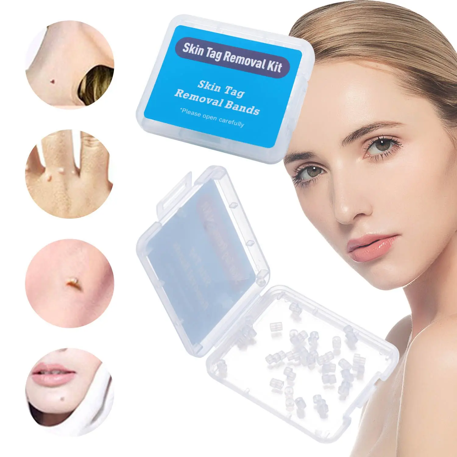 

60pcs/pack 2-4mm Skin Care Tools Face Care Health Beauty Skin Tag Removal Rubber Bands Mole Wart Removal Micro Band