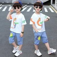 2 14t summer boy print clothes set toddler kid short sleeve t shirt top and shots set fashion outfit 2022