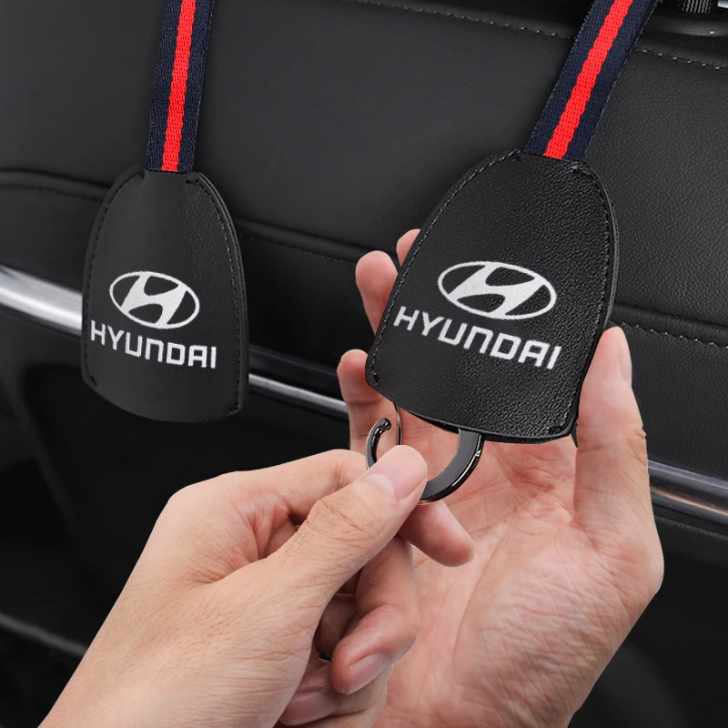 

Car Badge Leather Rear Seat Hook Accessories Interior For Hyundai i30 i20 ix35 Tucson Accent Getz Elantra Creta Santa ix20 2023