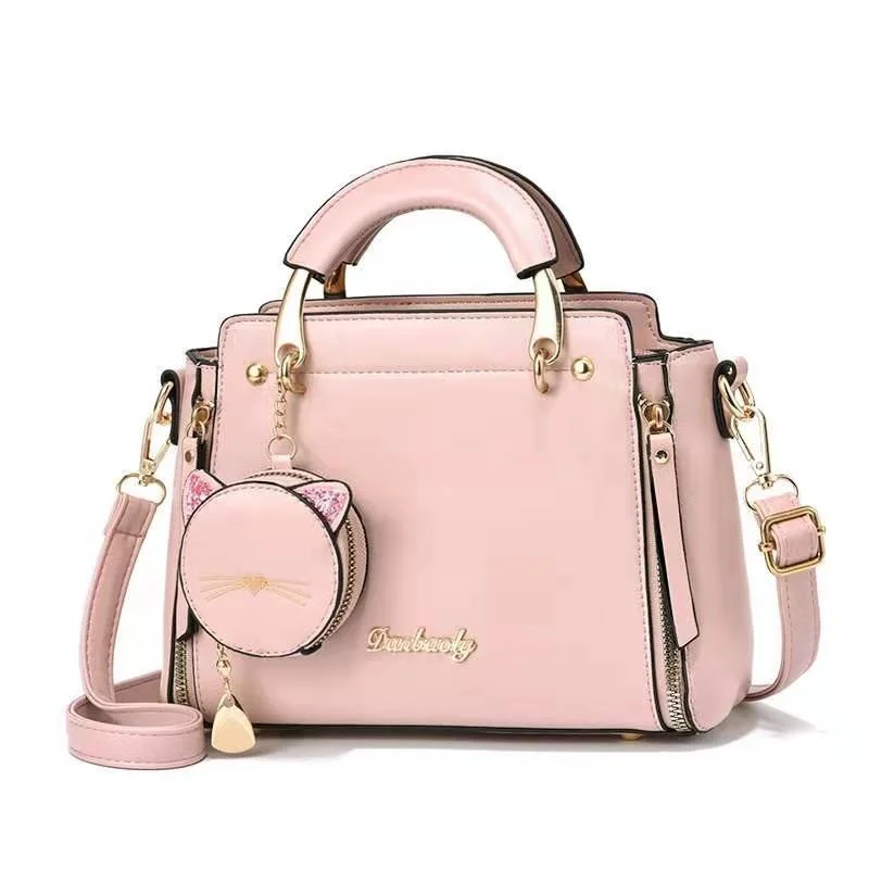 

2023 Fashion Vintage Designer Messenger PU Leather Handbag High quality Casual Shoulder Top-Handle Korean Style black handbags
