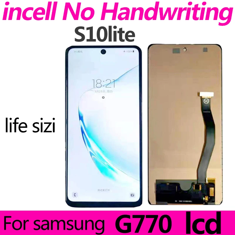 

Original AMOLED For Samsung S10 LITE G770 LCD SM-G770F/DSM Display Touch Screen Digitizer Replace For Galaxy SM-G770F/DS LCD