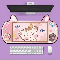 cat ear kawaii mouse pad large gaming mouse mat for computer laptop non slip thickened rubber carpet office desktop keyboard pad