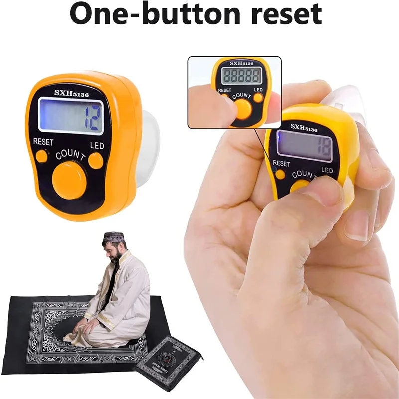 

Digital Tasbih LED Display Beep Sound Hand Tally Finger Counter Gift Tasbih Digital Yaasin Door Gift Sembahyang Prayer