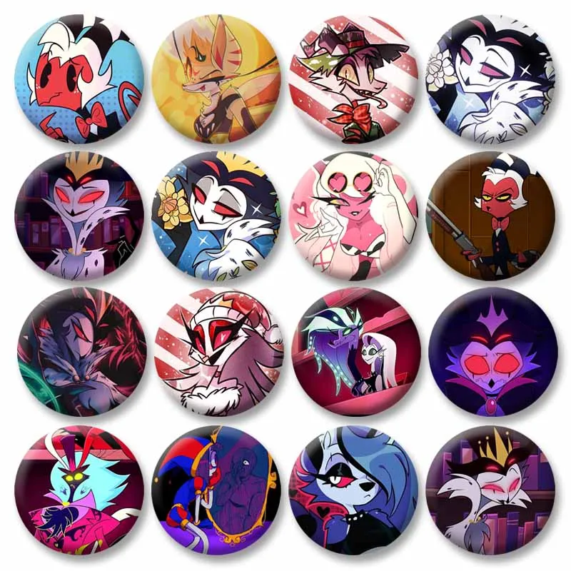 Брошь с мультяшным принтом Helluva Boss цвет в ассортименте