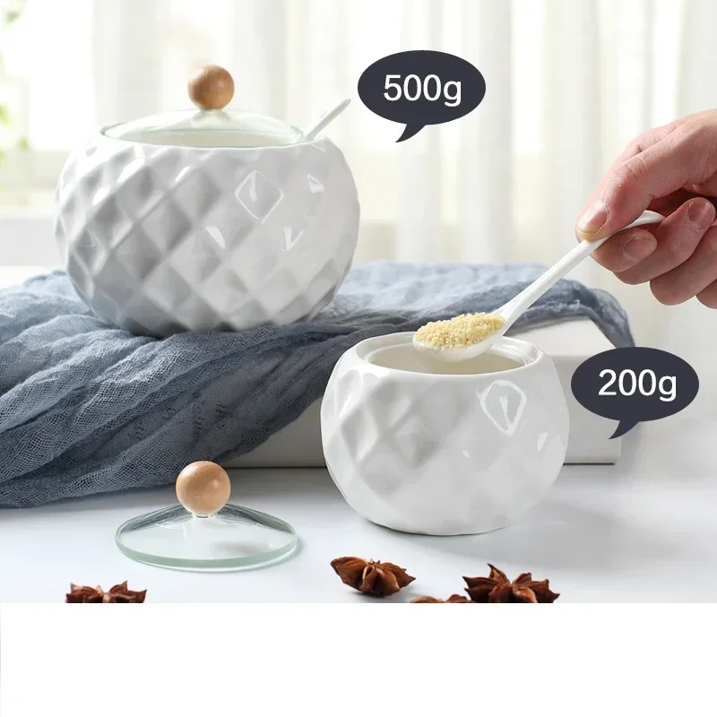 Керамическая фотоемкость с деревянной крышкой солонки кухонные принадлежности