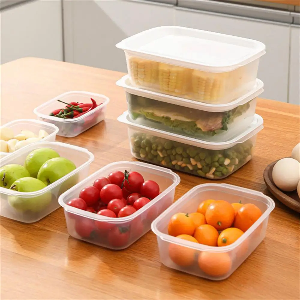 

Pp Fresh-keeping Box With Lid Preservation Box Fruit And Vegetable Storage Boxkitchen Storage Box Kitchen Accessories White