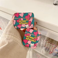 cute love heart pattern earphone case for apple airpods 3 2 1 pro cover fashion silicone headphons cases box for airpods funda
