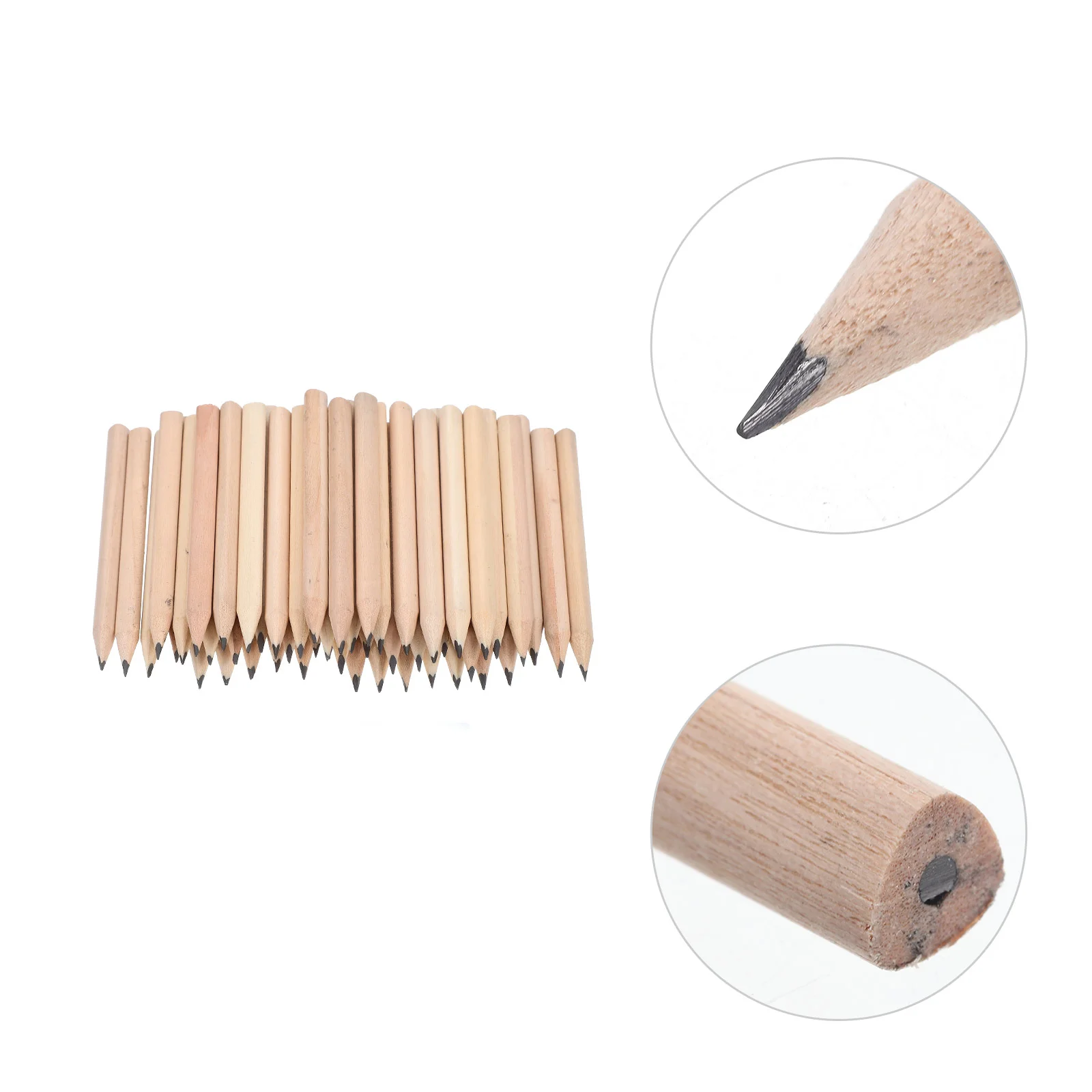 

50Pcs Log Short Pencils Children Writing Pencils Erasable Study Pencils