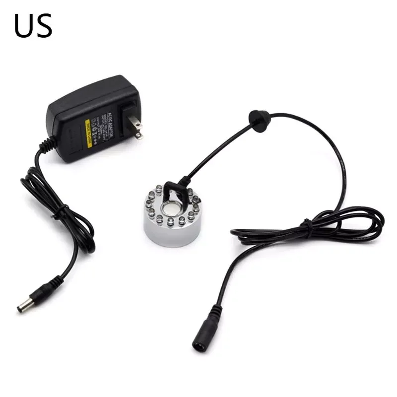 

Ультразвуковой генератор тумана, распылитель тумана, распылитель воды, фонтан, пруд, 12 светодиодов, распылитель, увлажнитель воздуха, вилка ...