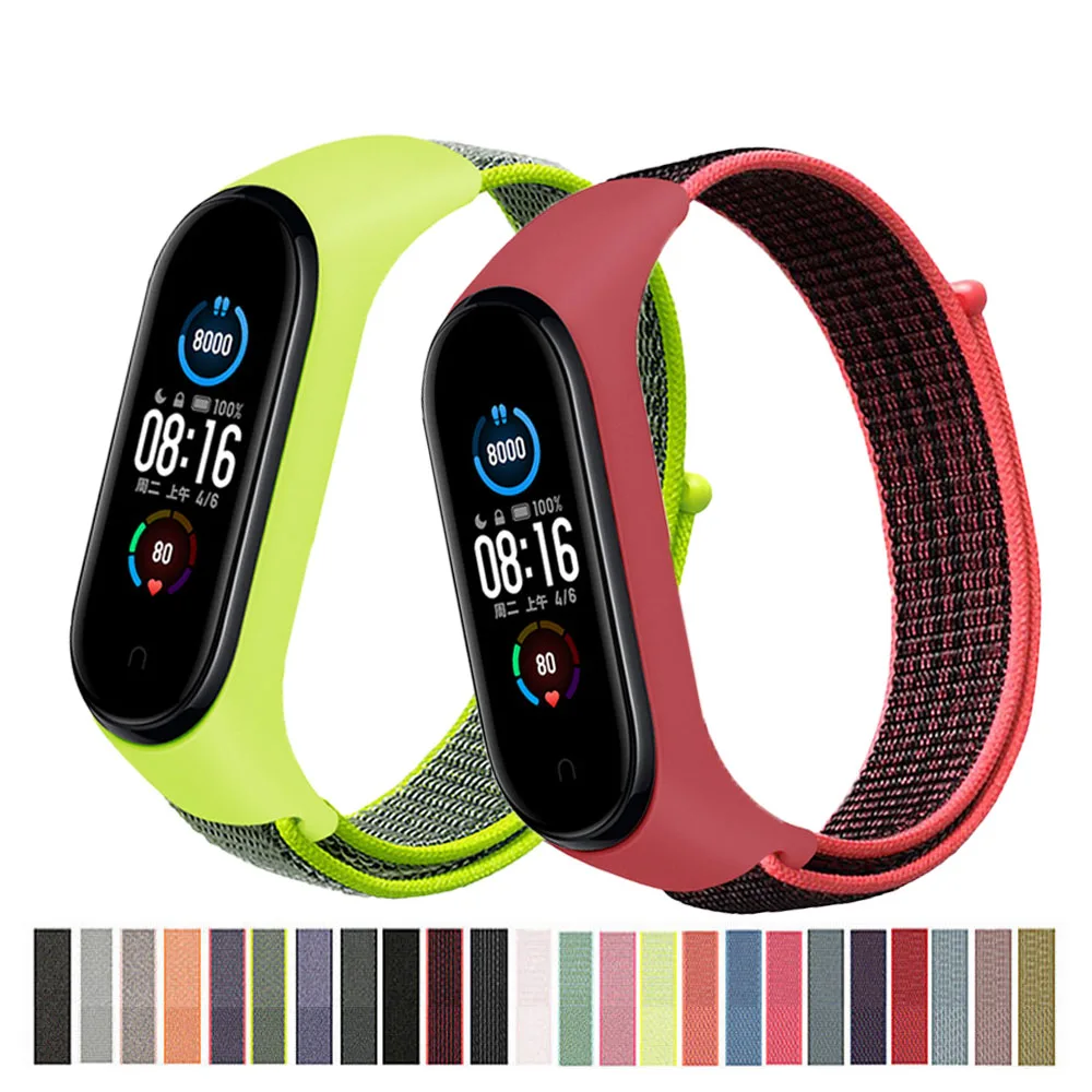 

Bracelet for mi band 6 Strap Nylon Sport loop watch Belt pulsera correa Mi band 4 Wristband for xiaomi Mi band 5 4 3 Bracelet
