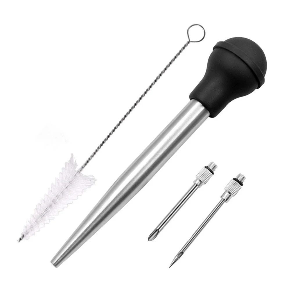 

Injector Baster Syringe Turkey Meat Marinade Brush Cooking Poultry Bbq Barbecuecleaningbasters Sauce Flavor Steakchicken Set