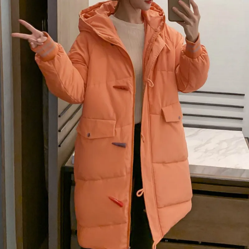 Women Winter Long Clause Jacket Padded Jackets Warmth Solid Oversized Loose Parkas Ladies Coats Hooded Young's Fashion Overcoat