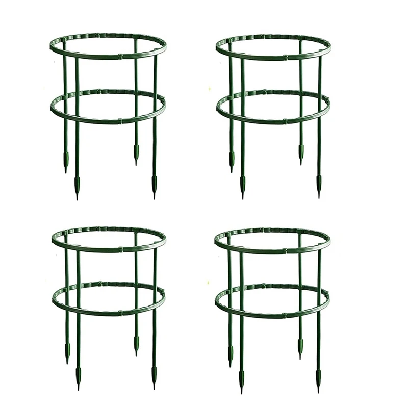 

4 Pack Plant Support Stakes,Half Round Plant Support,Plant Support Cages For Peony,Tomato,Flower Pot Climbing Trellis