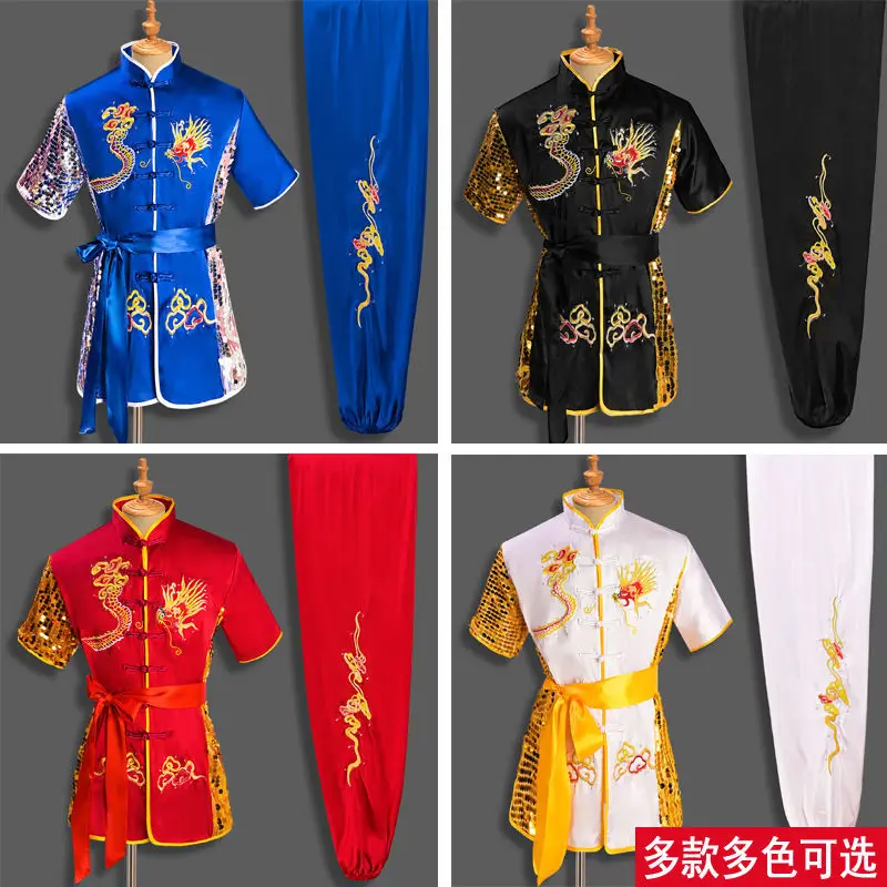 Фото Мужская и женская Китайская традиционная форма Dragon Wushu, комплект одежды кунг-фу, униформа для боевых искусств, Тай Чи, одежда, Taoist, Shaolin №1