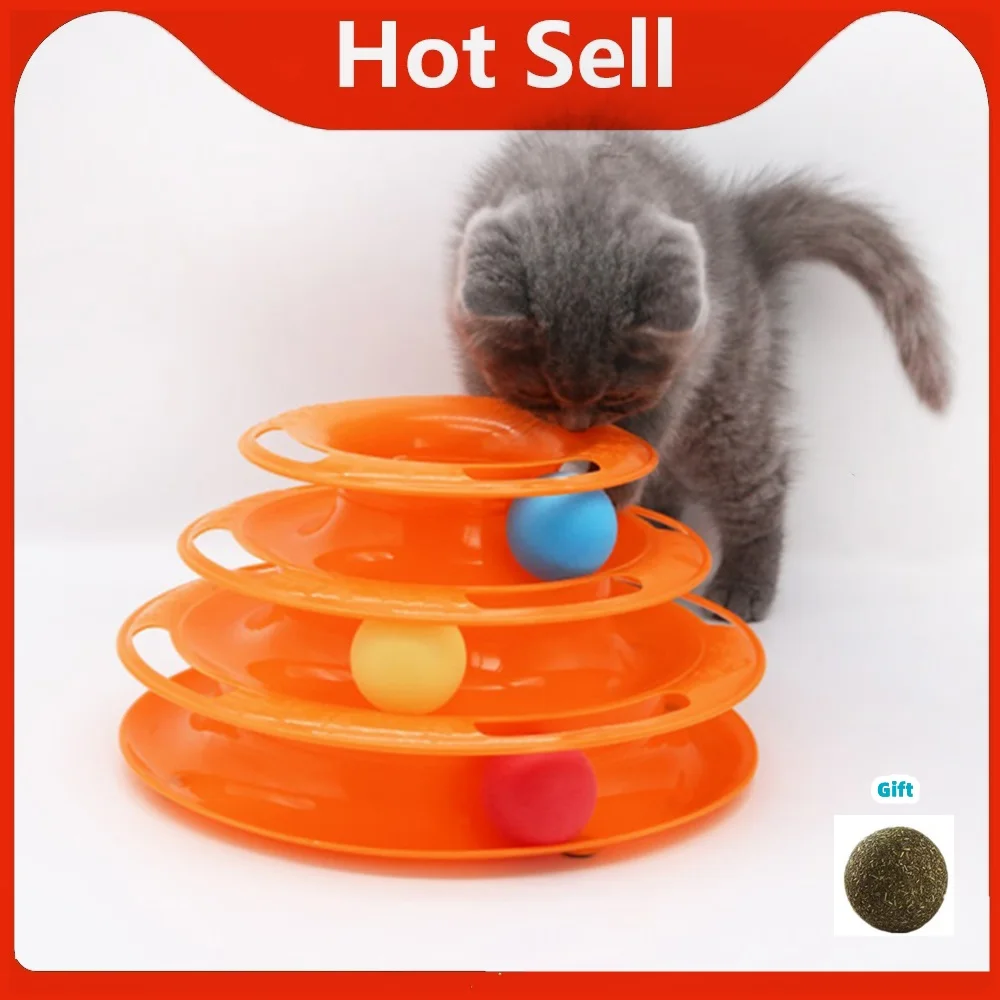 

3 Levels Cat Toy Tower Tracks Interactive Pet Toy Training Amusement Toys for Cats Kitten Cats Tunnel Cat Accessories Pet Items